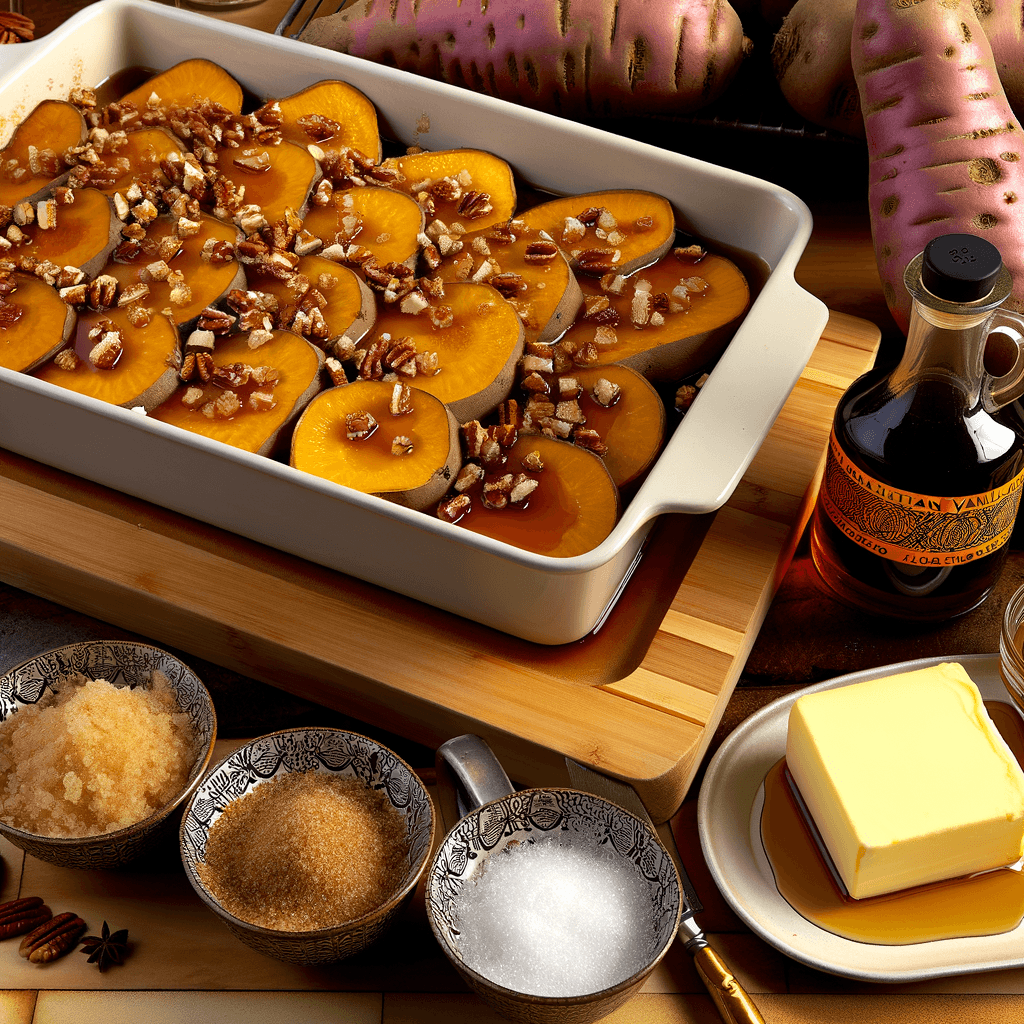 Ingredients for Indulgent Maple Tahitian Vanilla Candied Yams