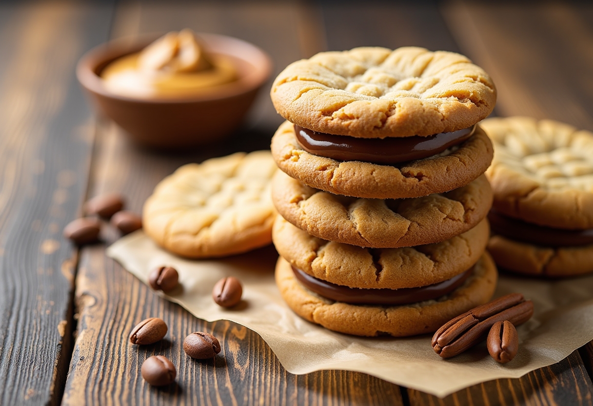Step by step image for making Peanut Butter Cookie Sandwiches