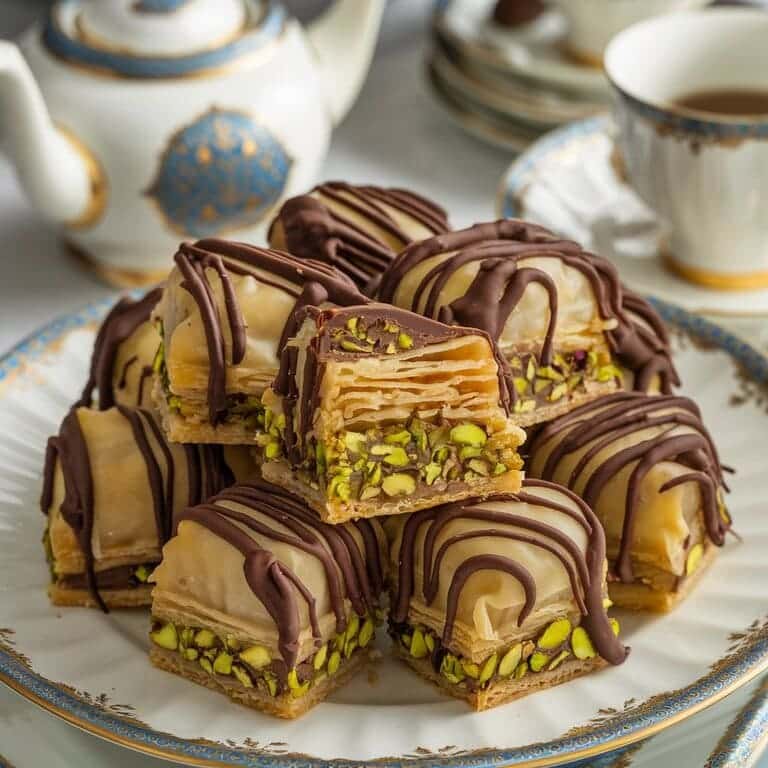 Dubai Chocolate Pistachio Baklava Bites