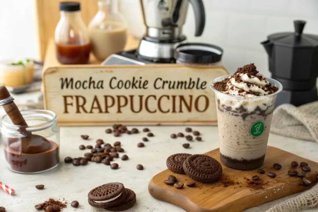 the essence of crafting a Mocha Cookie Crumble Frappuccino.