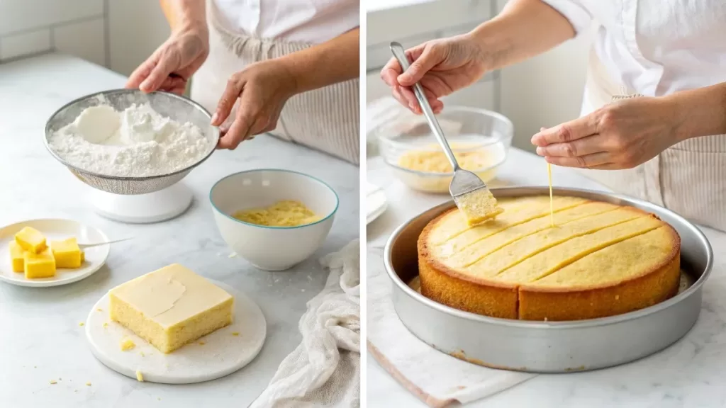 -classic Betty Crocker-photo-collage--four-images-showing-hands-prepari