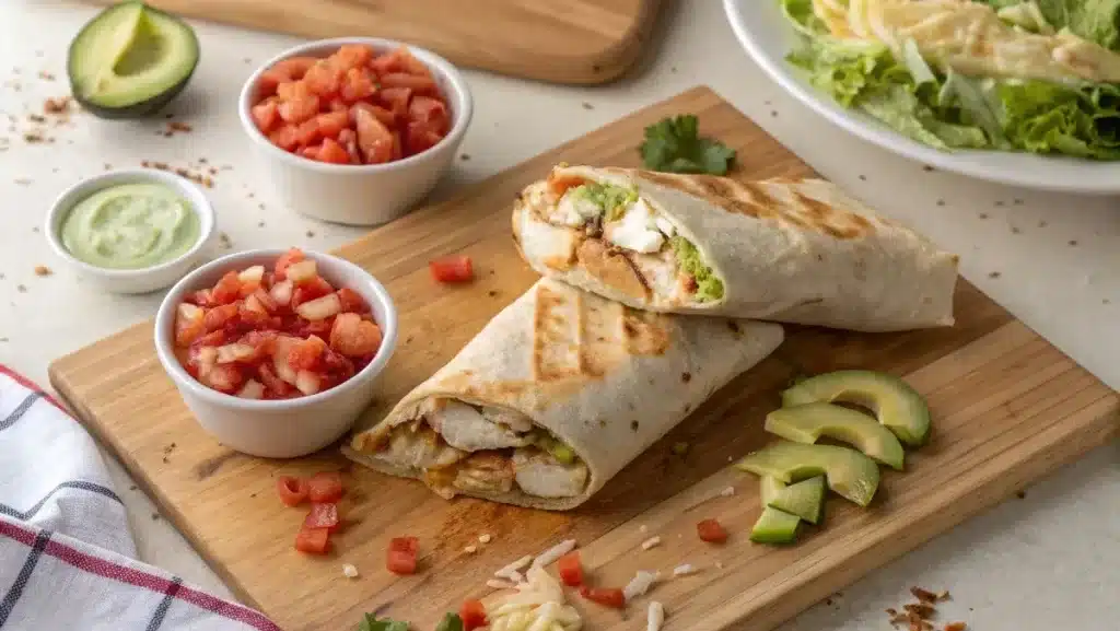 Cheesy Garlic Chicken Wraps