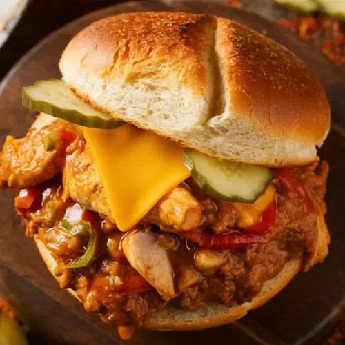 Featured Image: Cajun Chicken Sloppy Joes - The Hero Shot
