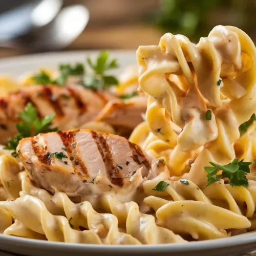 Garlic Parmesan Chicken Pasta - Hero Shot