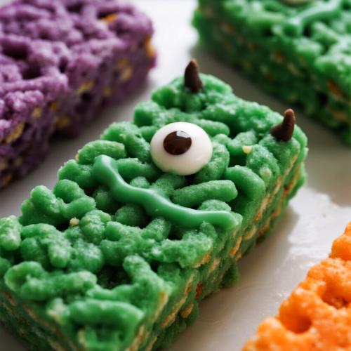 Easy Monster Rice Krispie Treats Fun Halloween Dessert