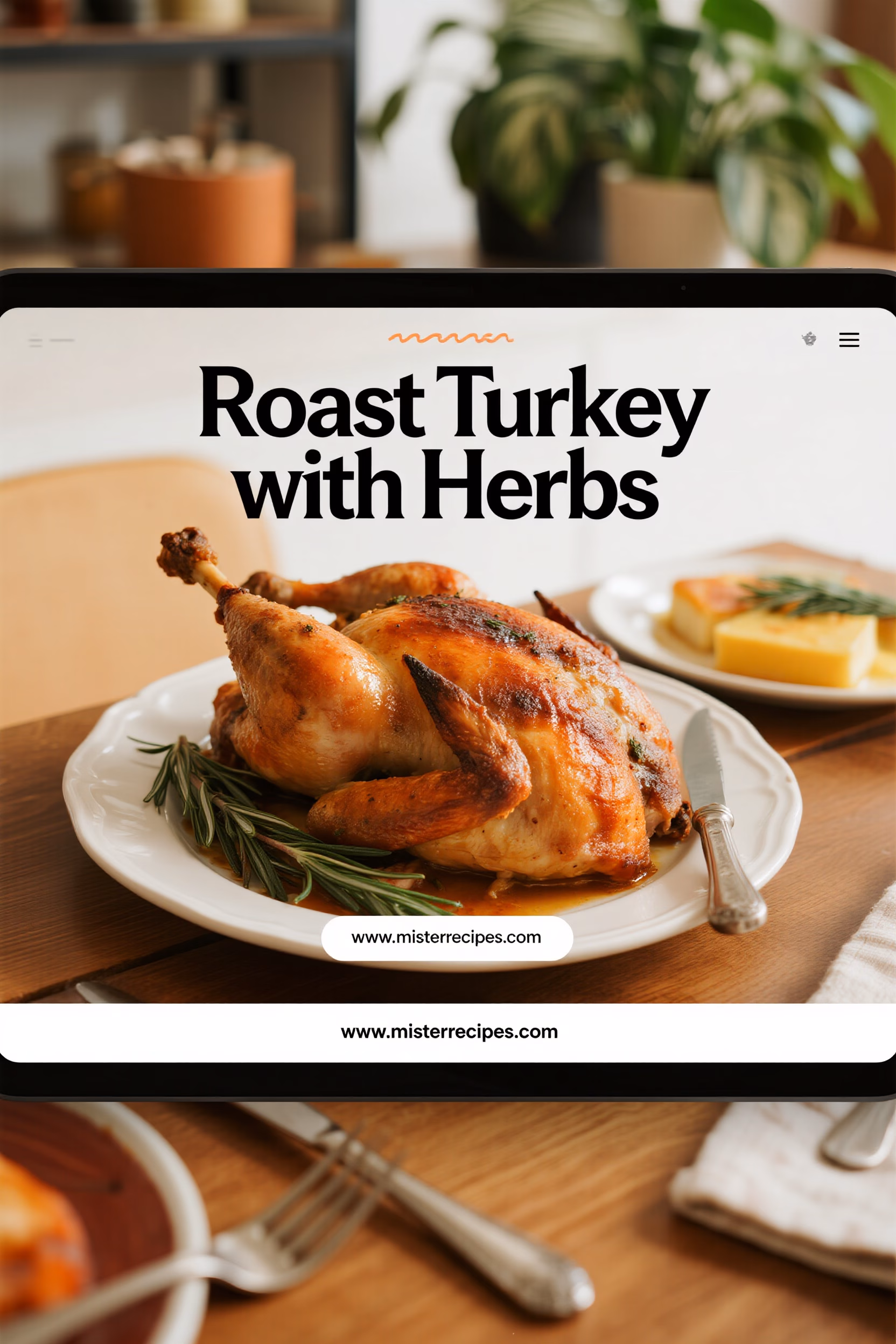 Easy Creamy Herb Butter Roast Turkey Recipe