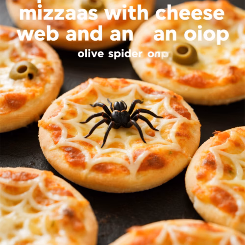 Easy Spider Web Pizza Mini Halloween Pizzas