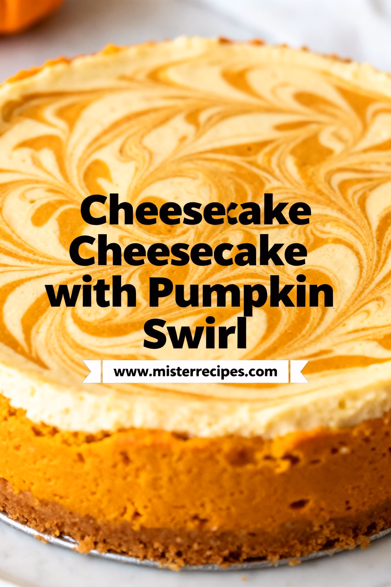 Easy Creamy Cheesecake with Pumpkin Swirl Recipe