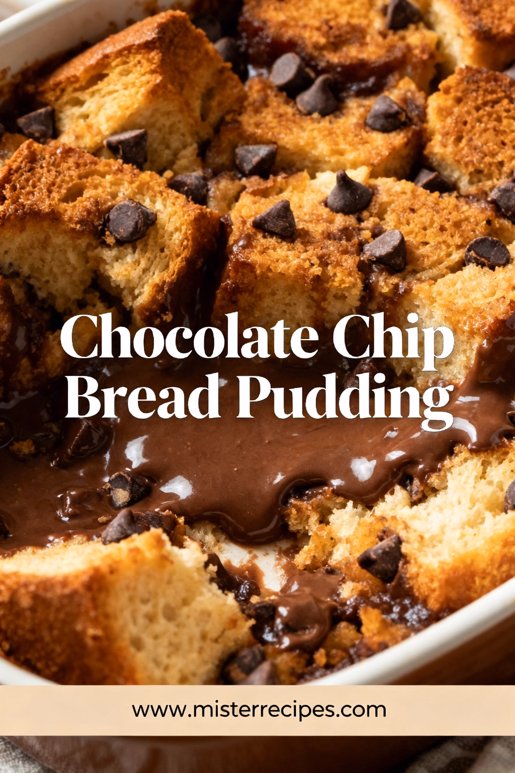 Easy Creamy Chocolate Chip Bread Pudding Recipe