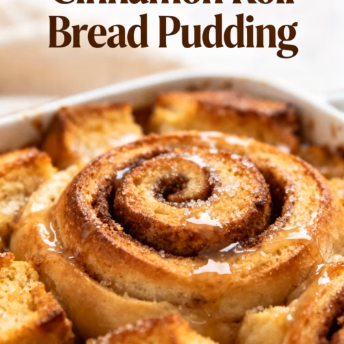 Easy Creamy Cinnamon Roll Bread Pudding Recipe