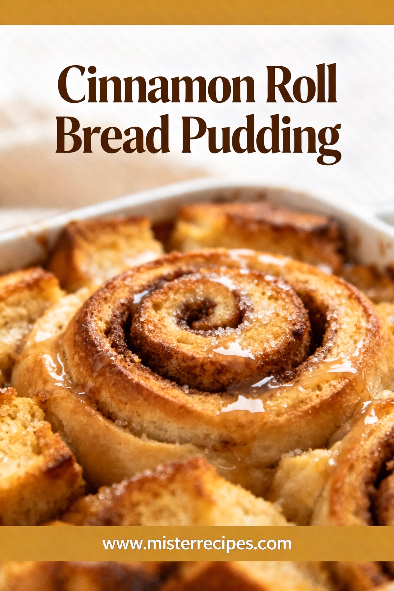 Easy Creamy Cinnamon Roll Bread Pudding Recipe