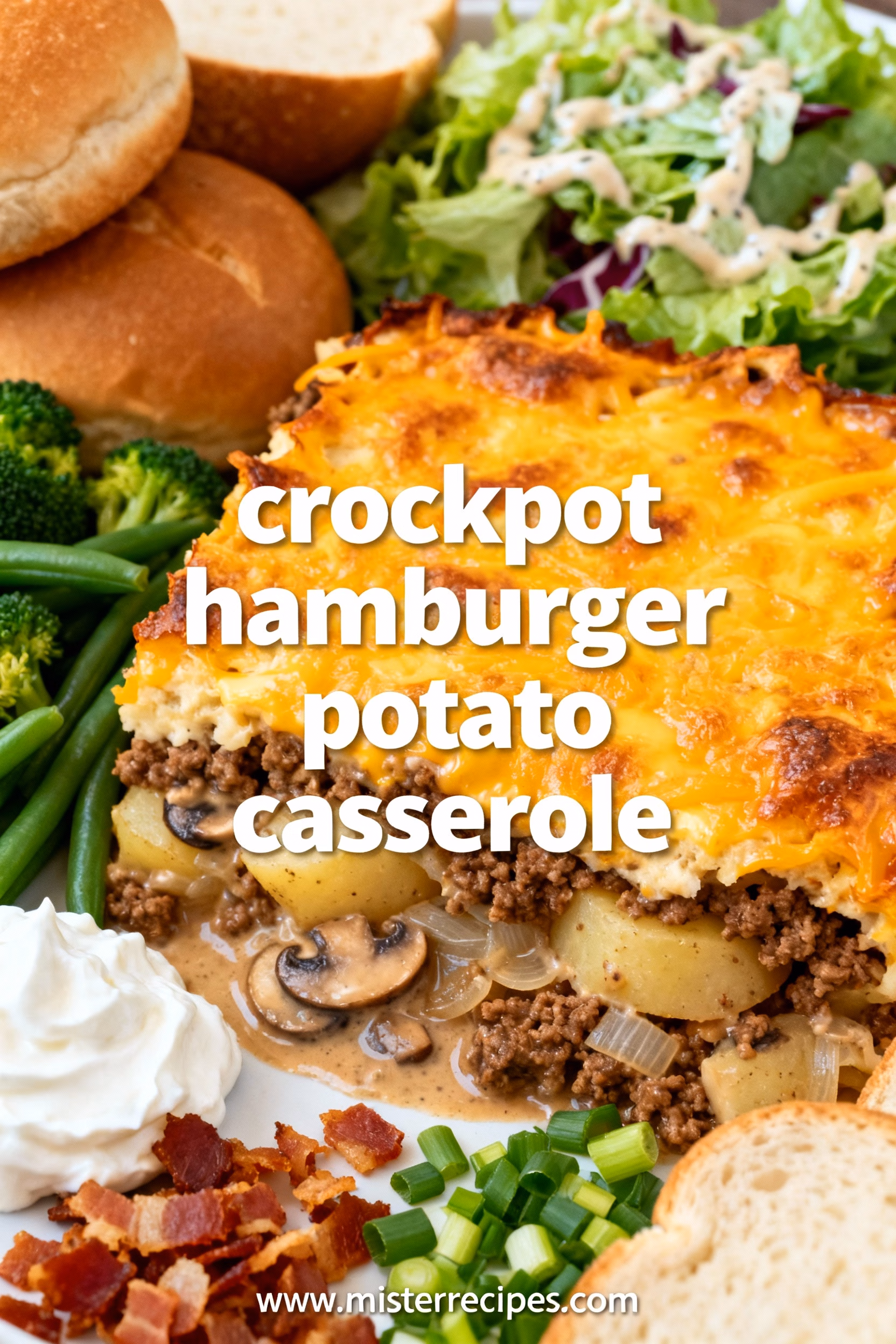 Easy Creamy Crockpot Hamburger Potato Casserole Recipe