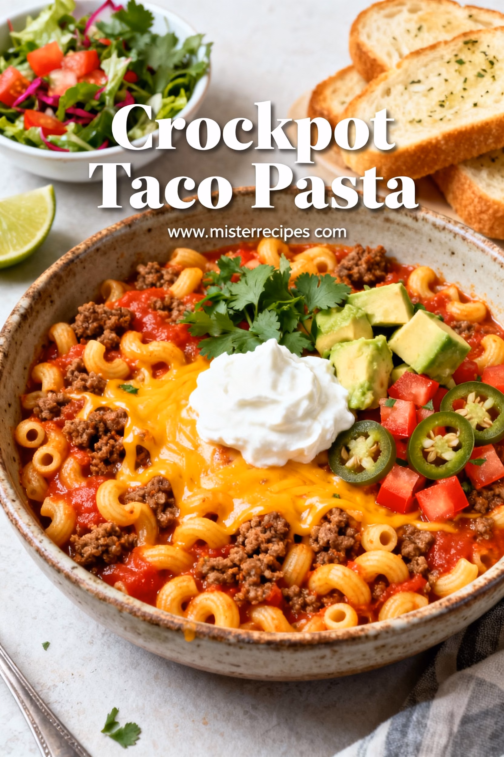 Creamy Crockpot Taco Pasta Easy Weeknight Dinner
