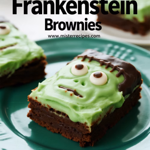 Easy Frankenstein Brownies with Creamy Green Frosting