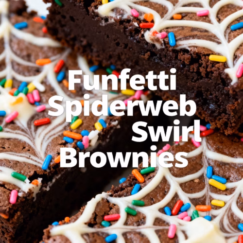 Easy Funfetti Spiderweb Swirl Brownies Recipe for Halloween
