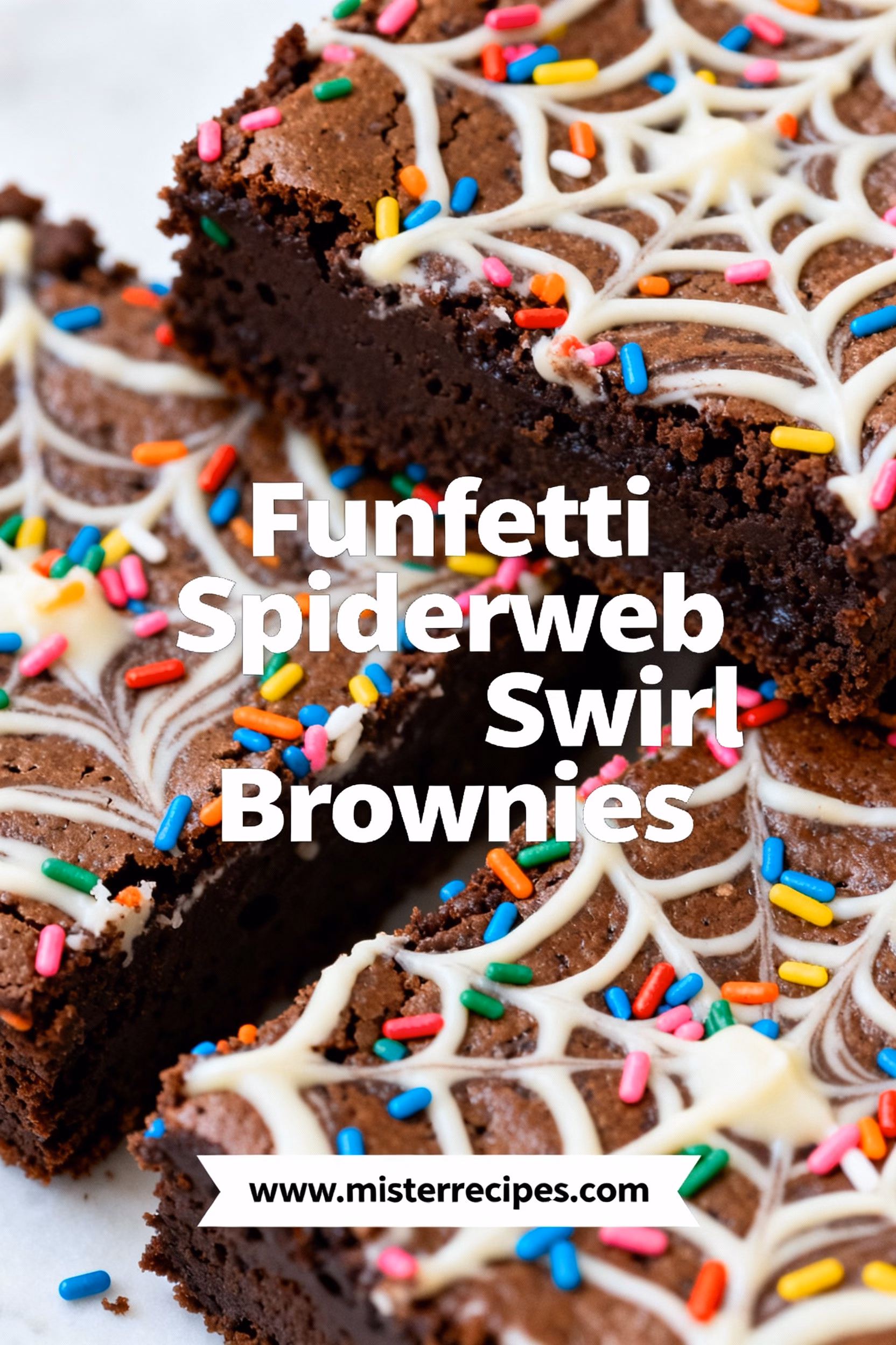 Easy Funfetti Spiderweb Swirl Brownies Recipe for Halloween