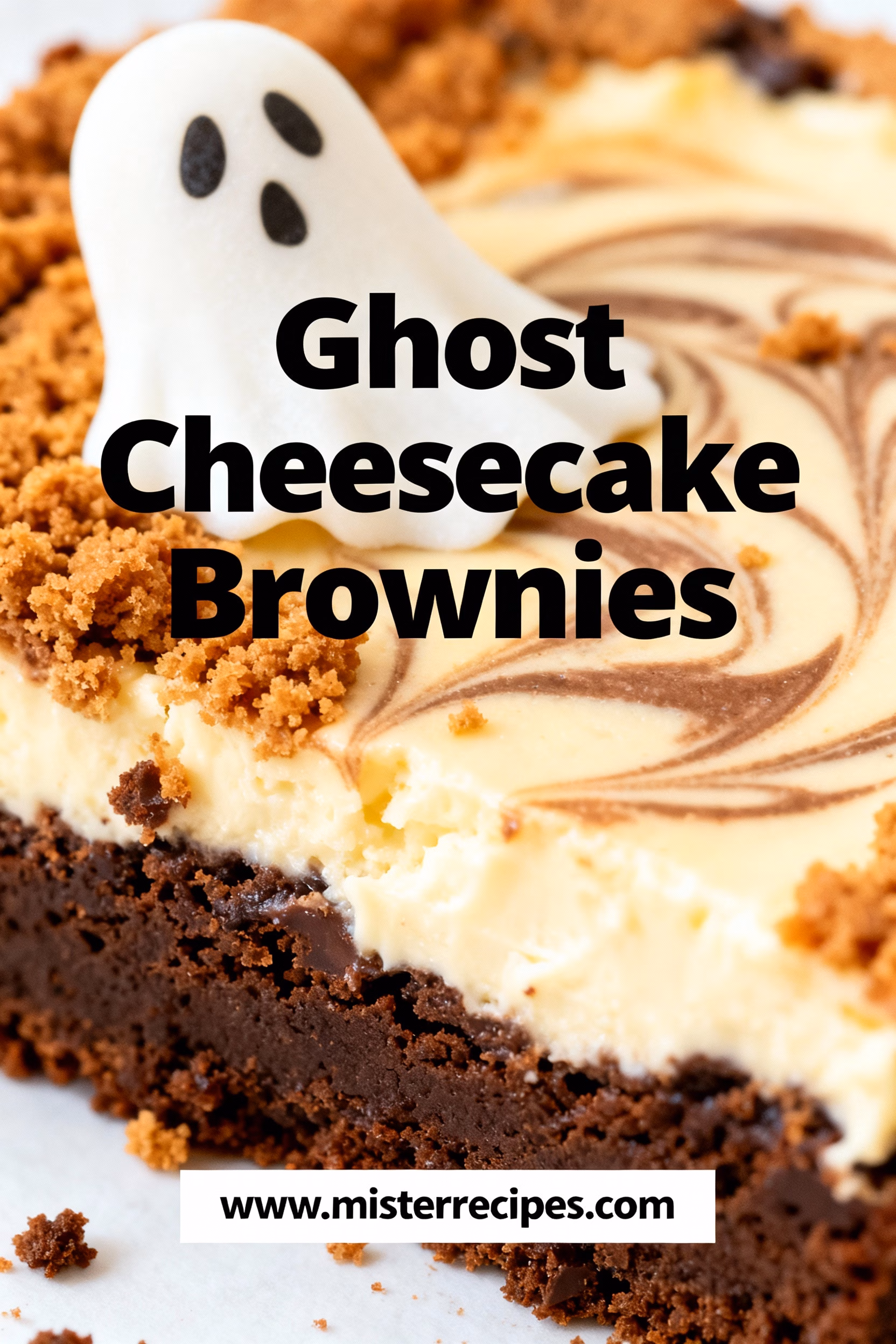 Easy Creamy Ghost Cheesecake Brownies Recipe