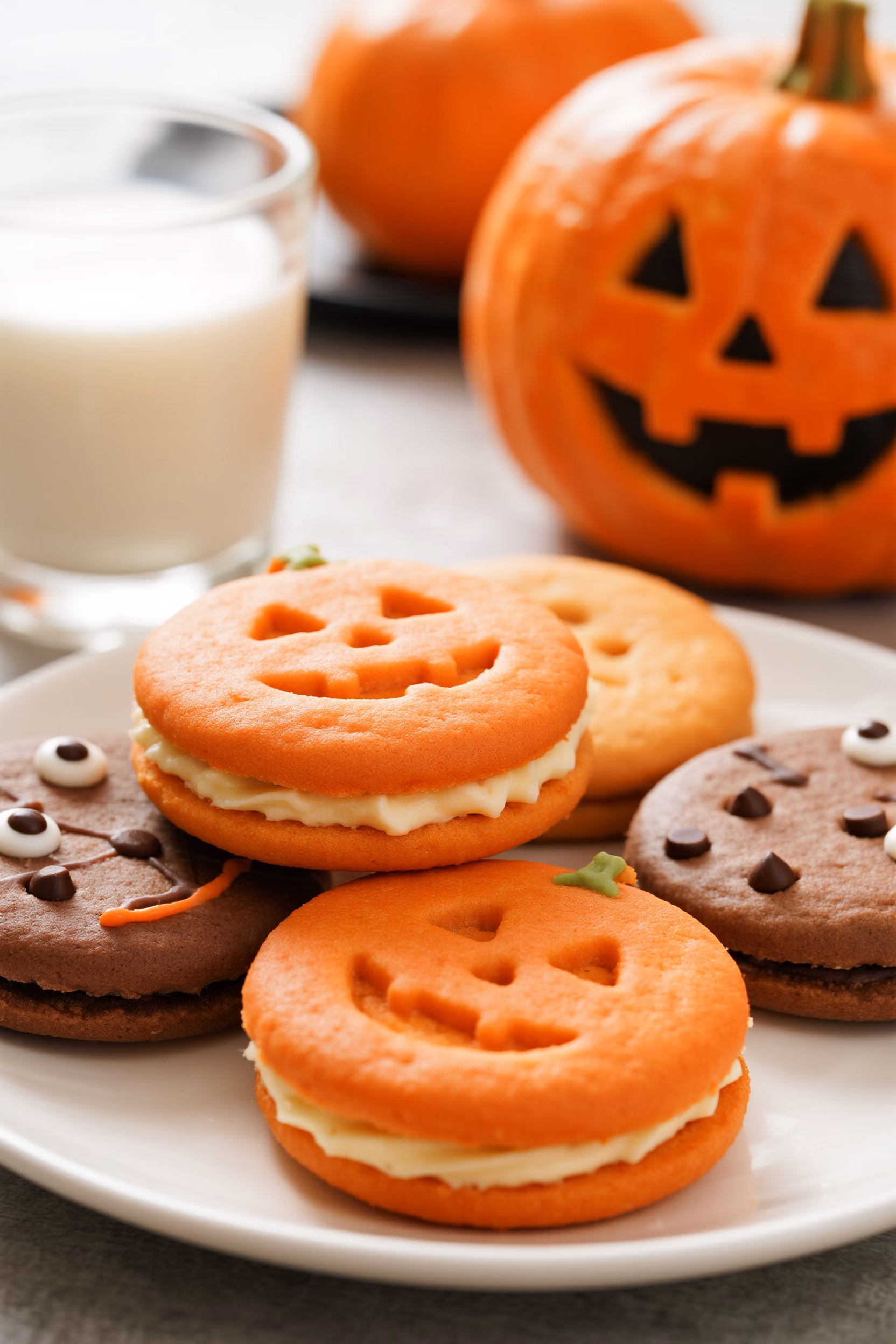 Easy Jack O Lantern Sandwich Cookies Recipe for Halloween