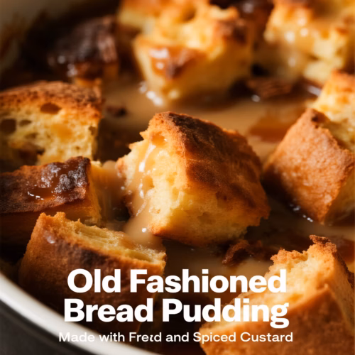 Easy Creamy Old Fashioned Bread Pudding with French Bread