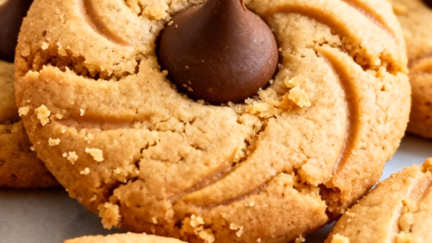 Easy Peanut Butter Blossoms Cookies Recipe with Creamy Centers