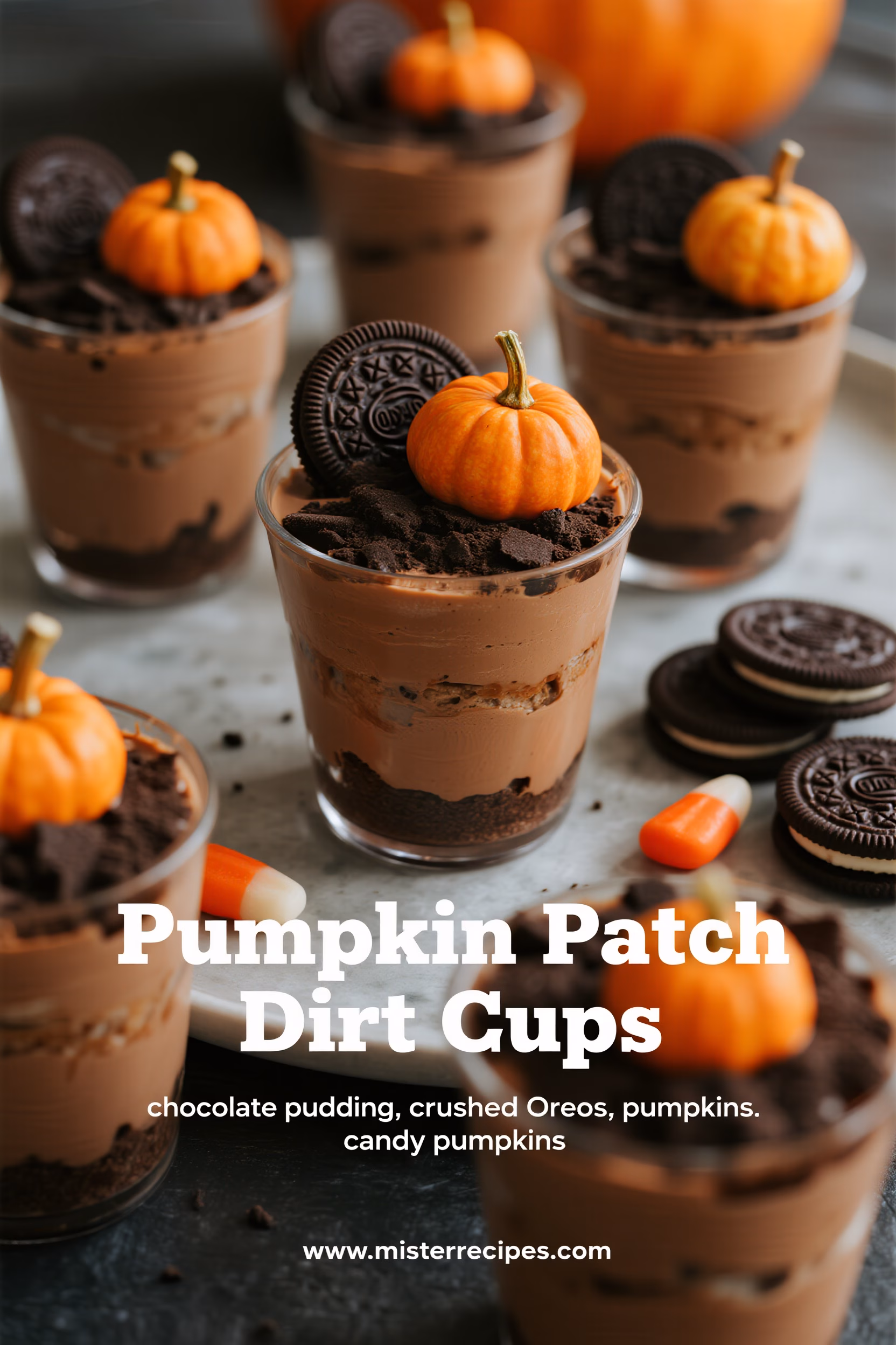 Easy Pumpkin Patch Dirt Cups Creamy Chocolate Oreo Dessert