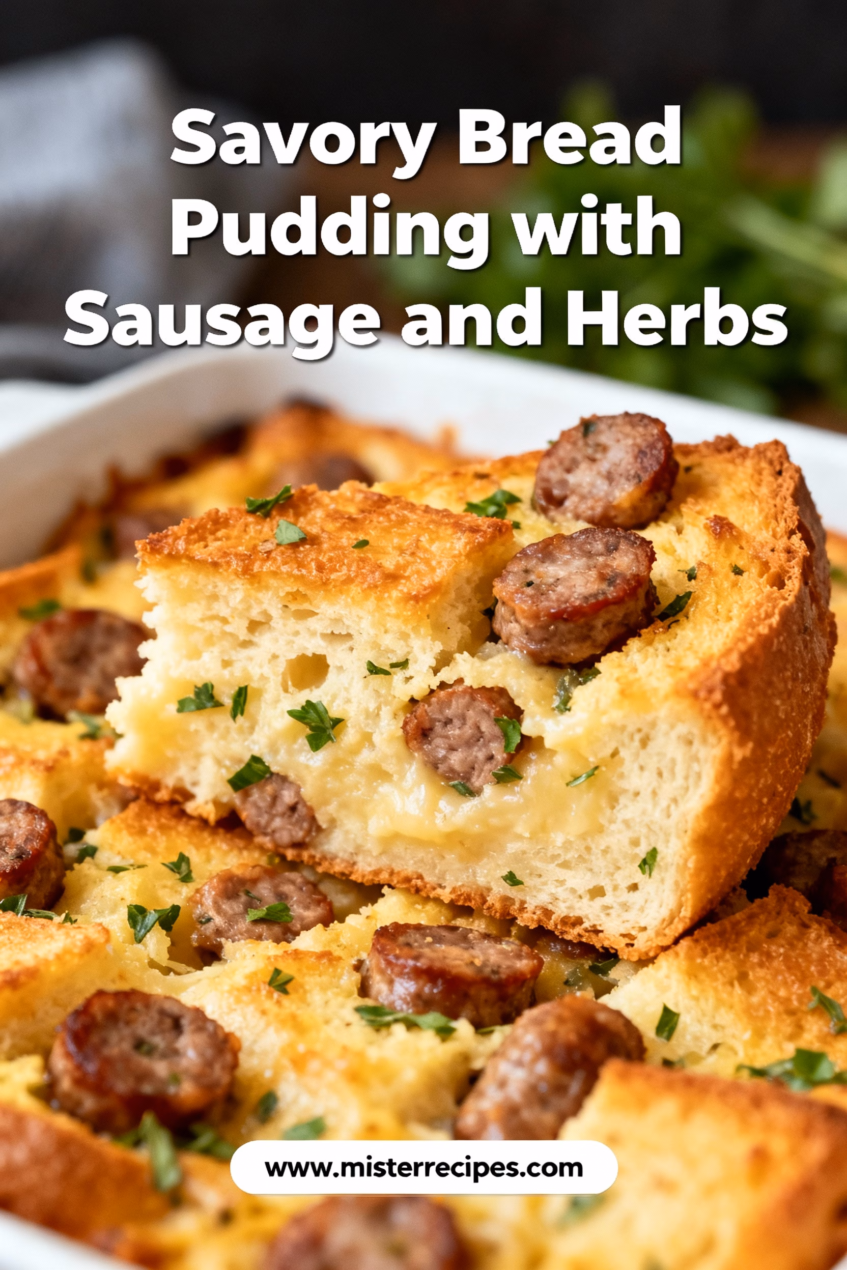 Savory Sausage and Herb Bread Pudding Easy Creamy Bake