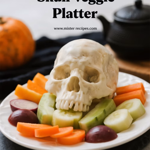 Skull Veggie Platter Easy Healthy Halloween Appetizer