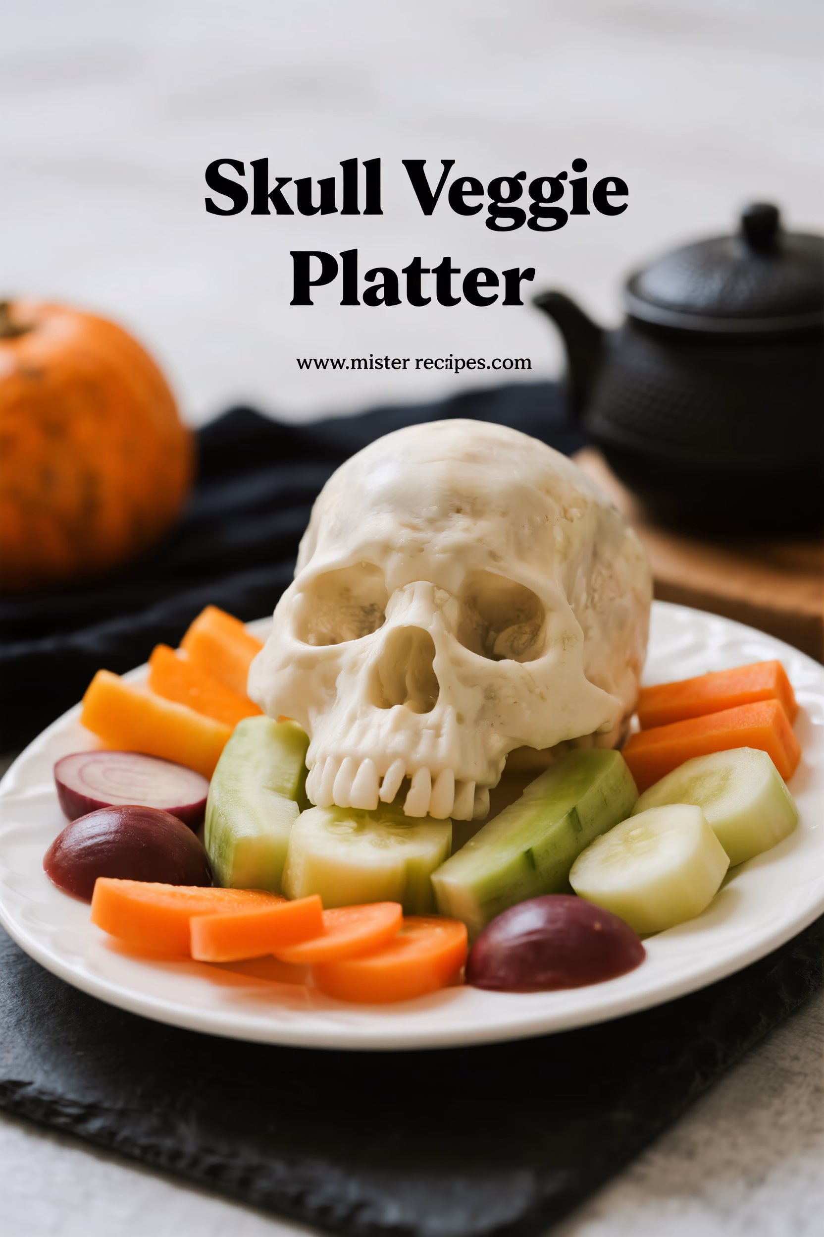 Skull Veggie Platter Easy Healthy Halloween Appetizer