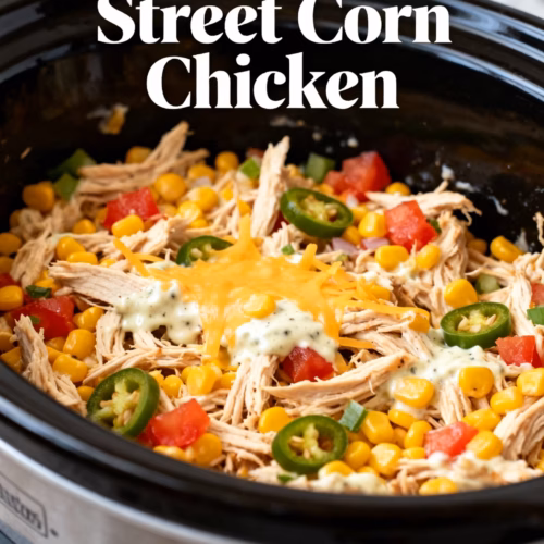 Easy Creamy Slow Cooker Street Corn Chicken Recipe