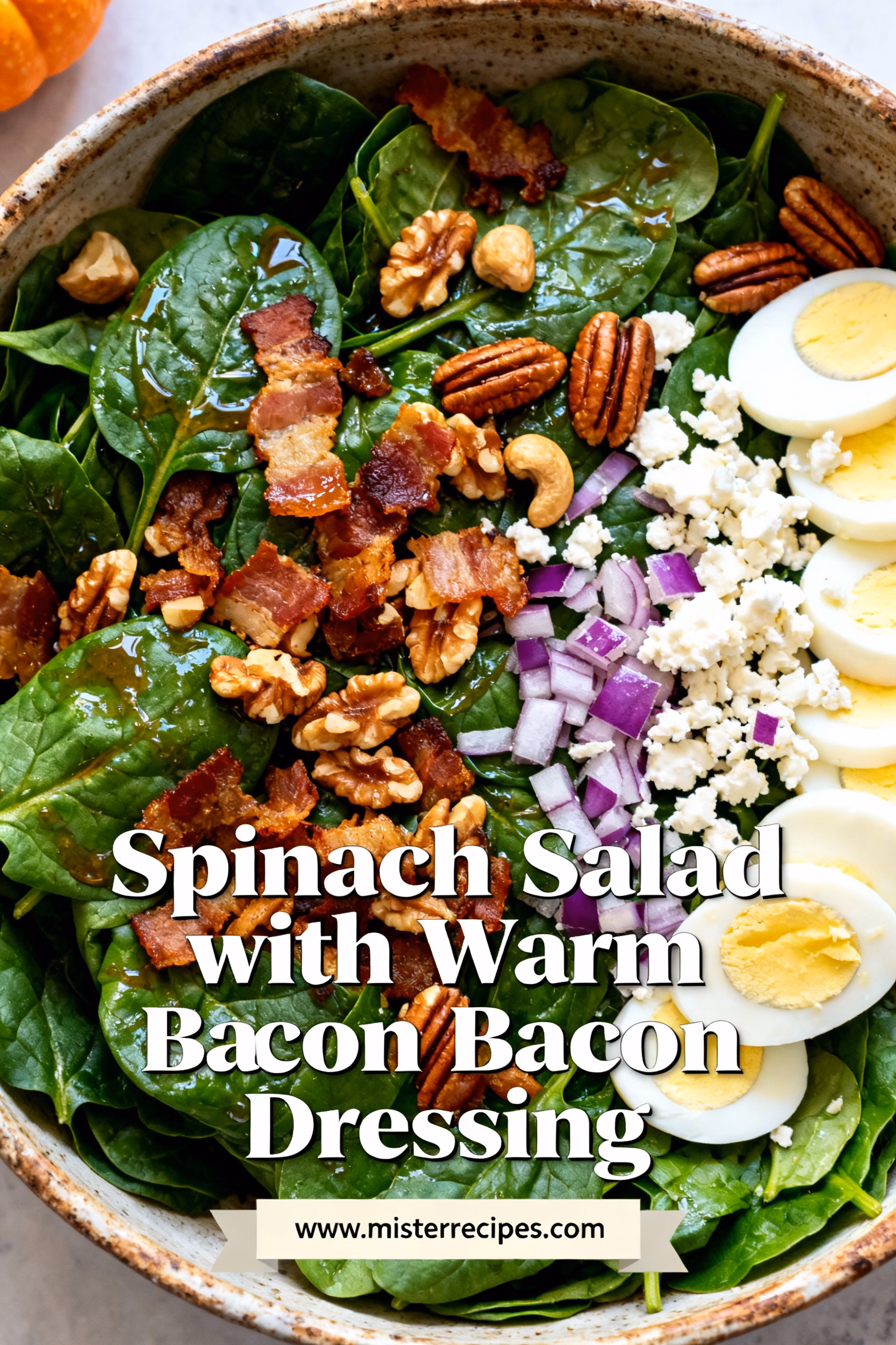 Spinach Salad with Warm Bacon Dressing Easy Crispy and Healthy