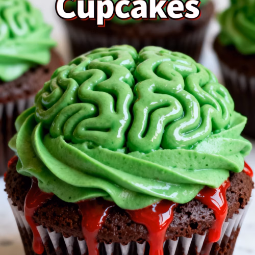 Easy Spooky Zombie Brain Cupcakes Recipe for Halloween