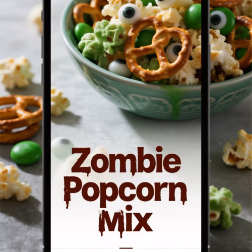 Zombie Popcorn Mix Easy Halloween Treat with Candy Eyes