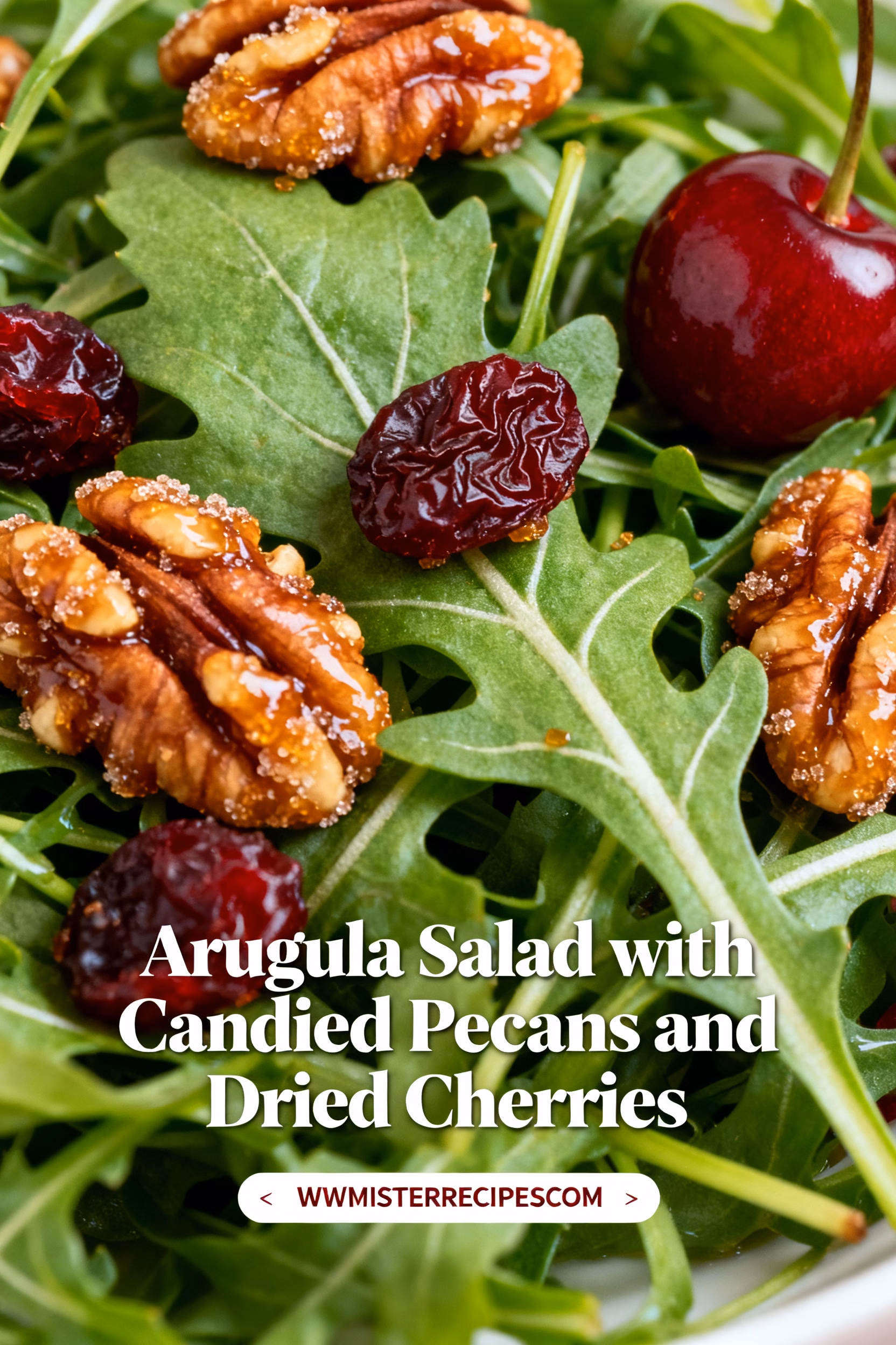 Arugula Salad with Candied Pecans & Dried Cherries : Easy Arugula Salad with Candied Pecans Dried Cherries A Quick Healthy Recipe