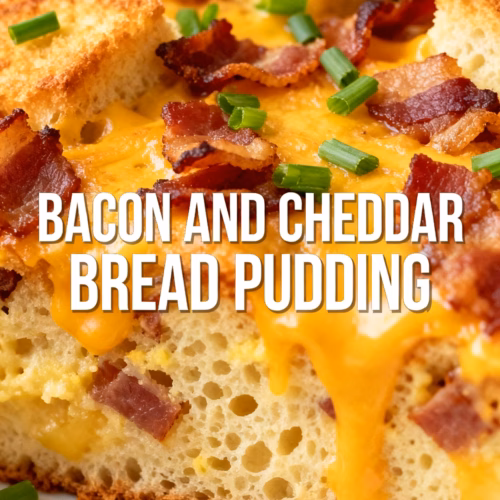 Easy Creamy Bacon and Cheddar Bread Pudding Recipe