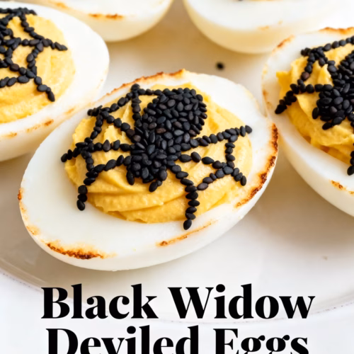 Black Widow Deviled Eggs Creamy Spooky Easy Recipe