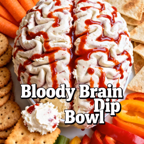 Bloody Brain Dip Bowl Easy Creamy Halloween Appetizer