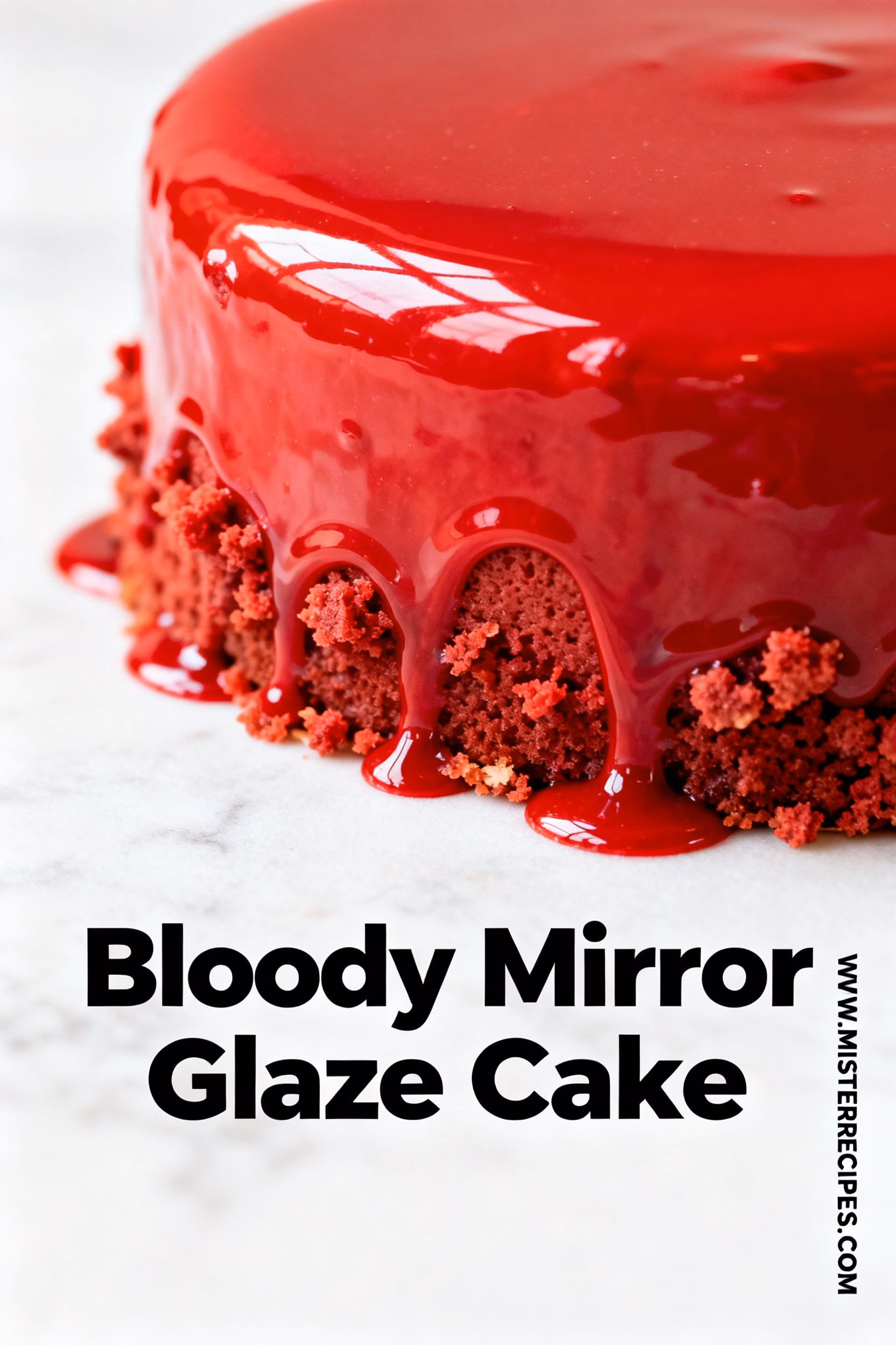 Bloody Mirror Glaze Cake Recipe for Halloween Easy Step by Step