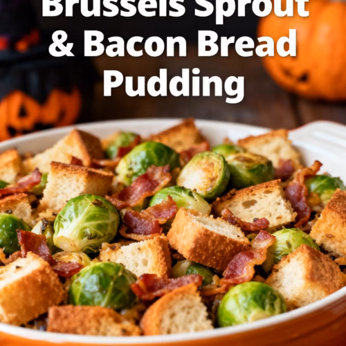Brussels Sprout and Bacon Bread Pudding : Brussels Sprout and Bacon Bread Pudding Easy Creamy Comfort Food