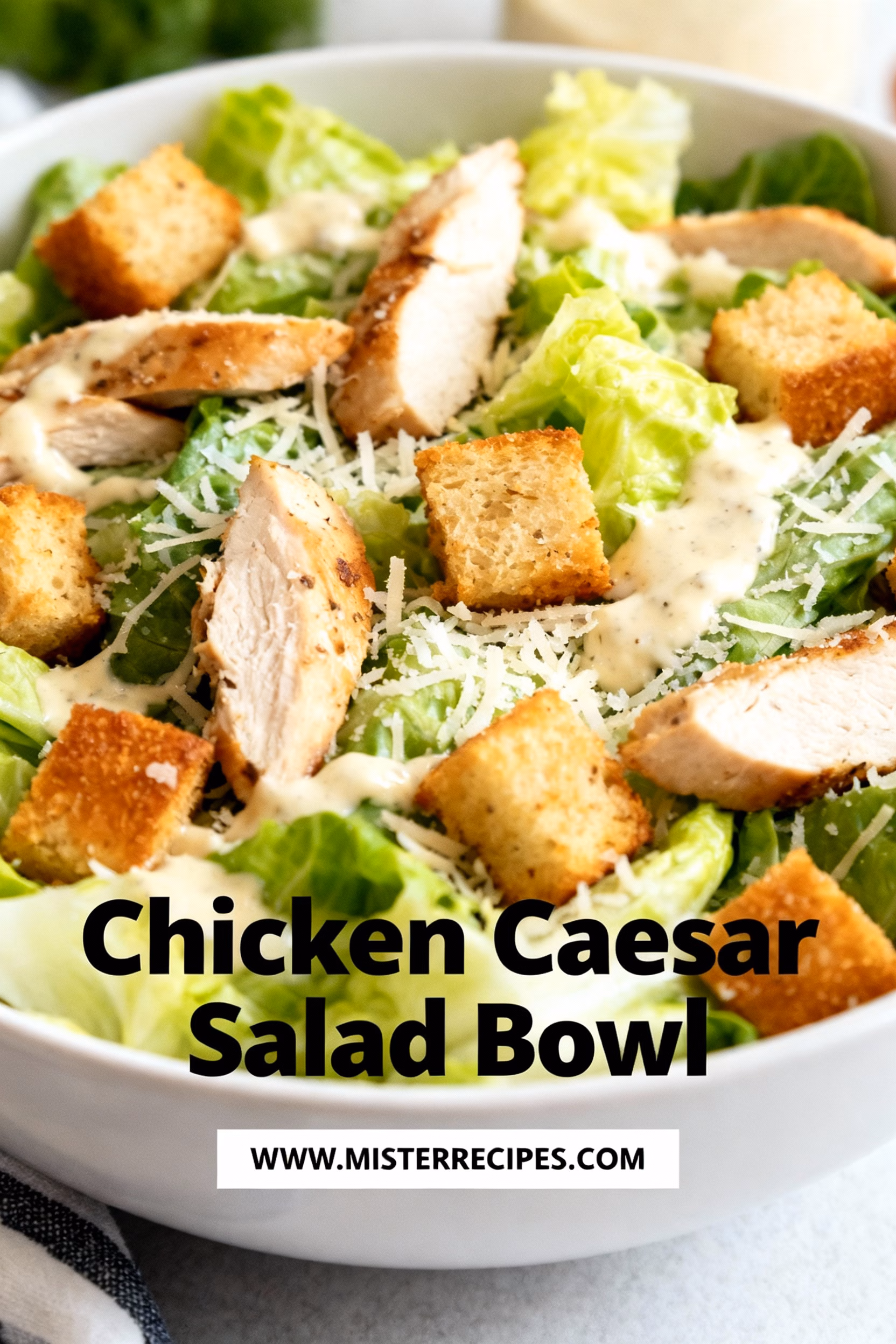 Chicken Caesar Salad Bowl : Creamy and Crispy Chicken Caesar Salad Bowl Recipe Easy and Quick