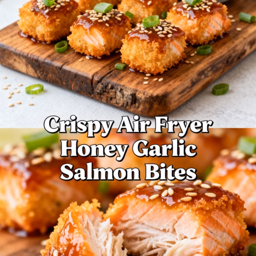 Crispy Air Fryer Honey Garlic Salmon Bites : Crispy Air Fryer Honey Garlic Salmon Bites Easy Quick Recipe