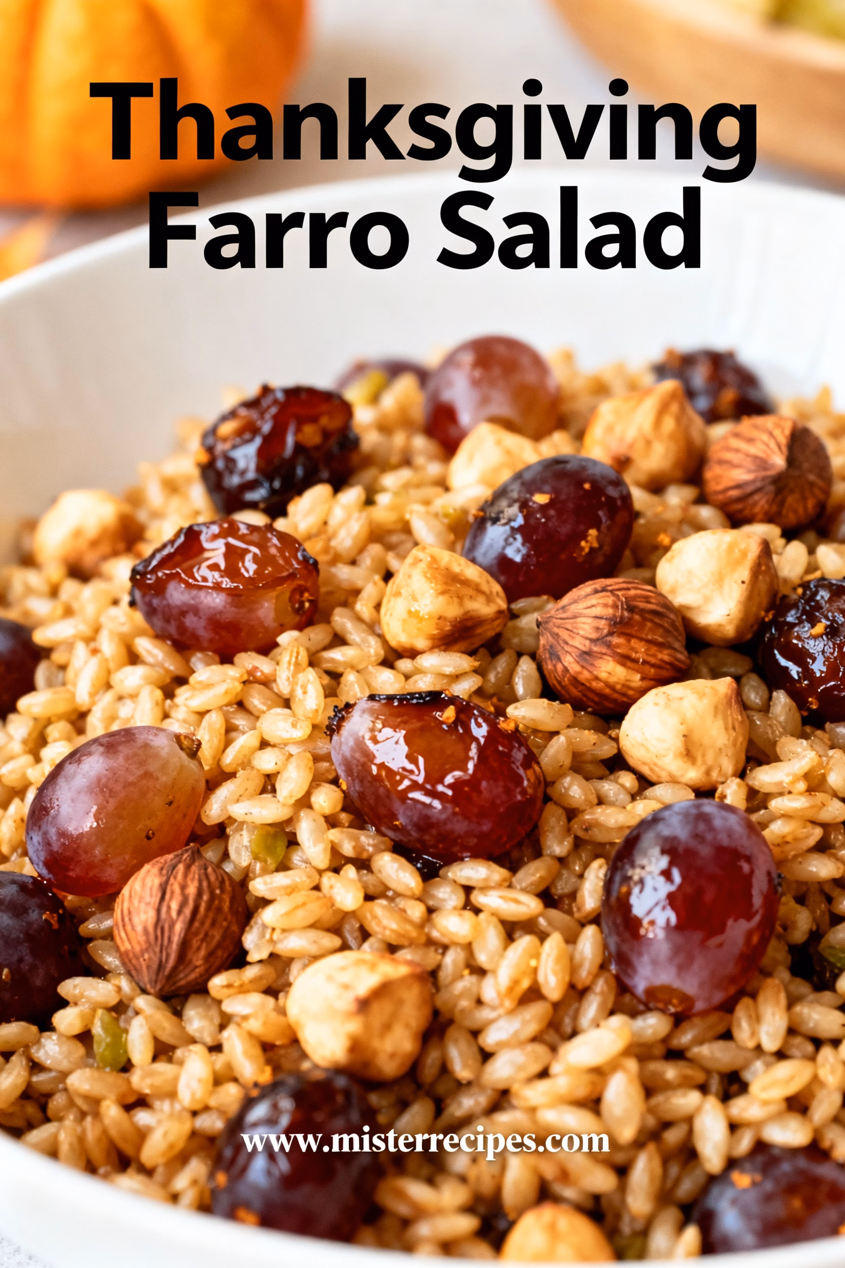Easy Farro Salad with Roasted Grapes Hazelnuts A Healthy Recipe