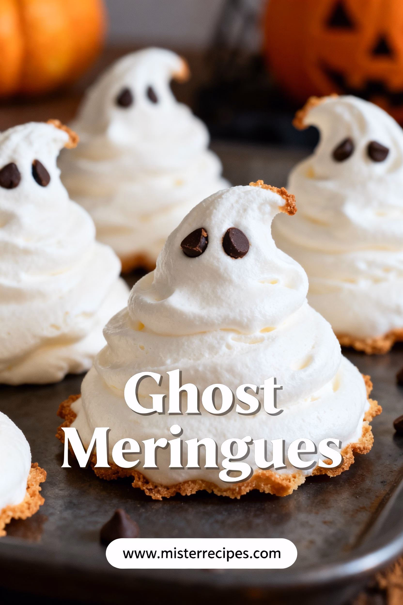Ghost Meringues : Easy and Spooky Ghost Meringues Recipe for Halloween