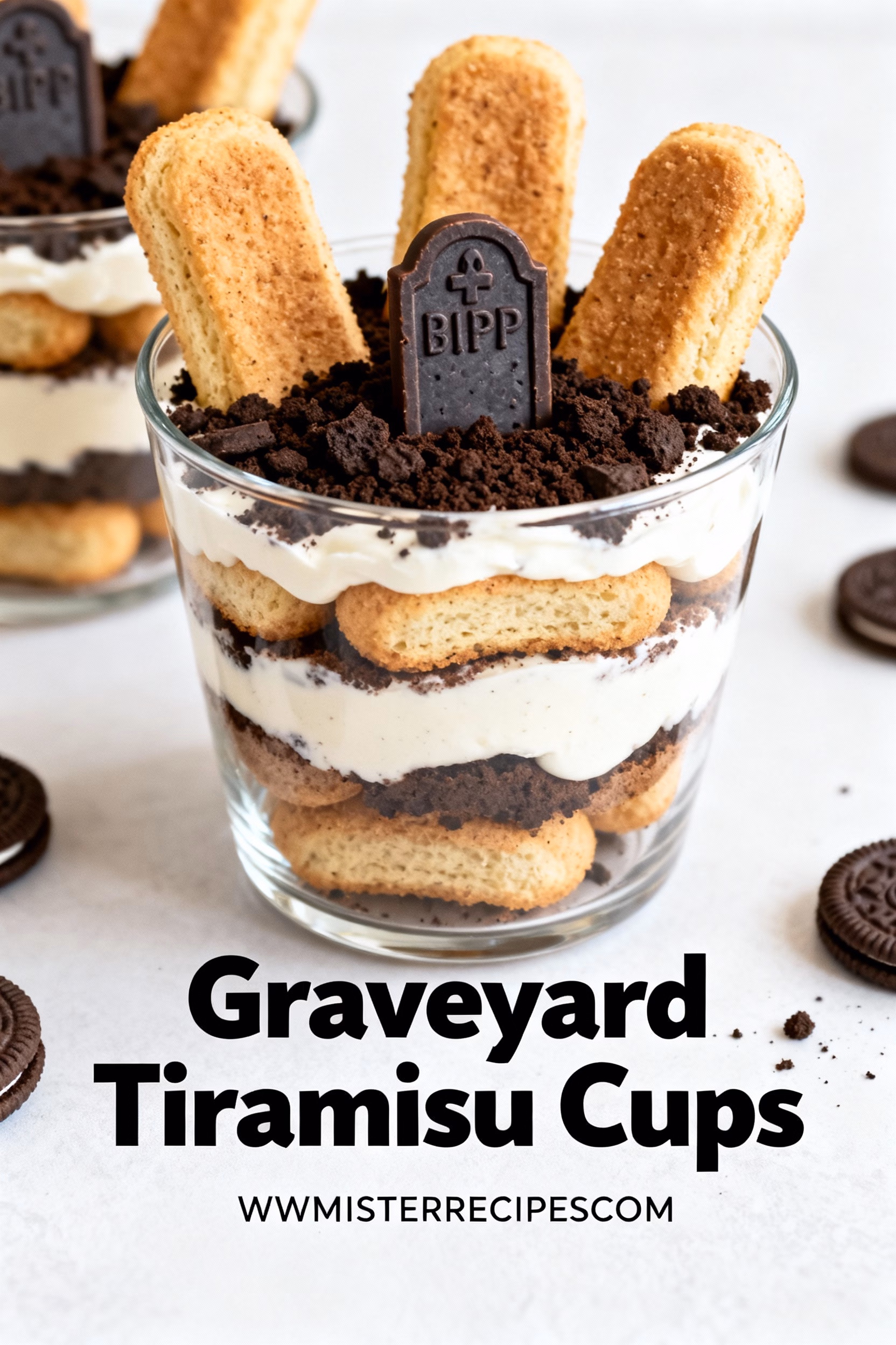 Easy Graveyard Tiramisu Cups Creamy Spooky Dessert