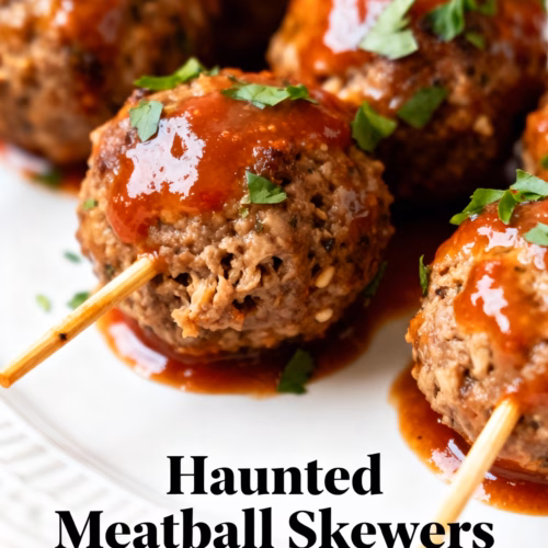 Haunted Meatball Skewers Easy Halloween Appetizer Recipe