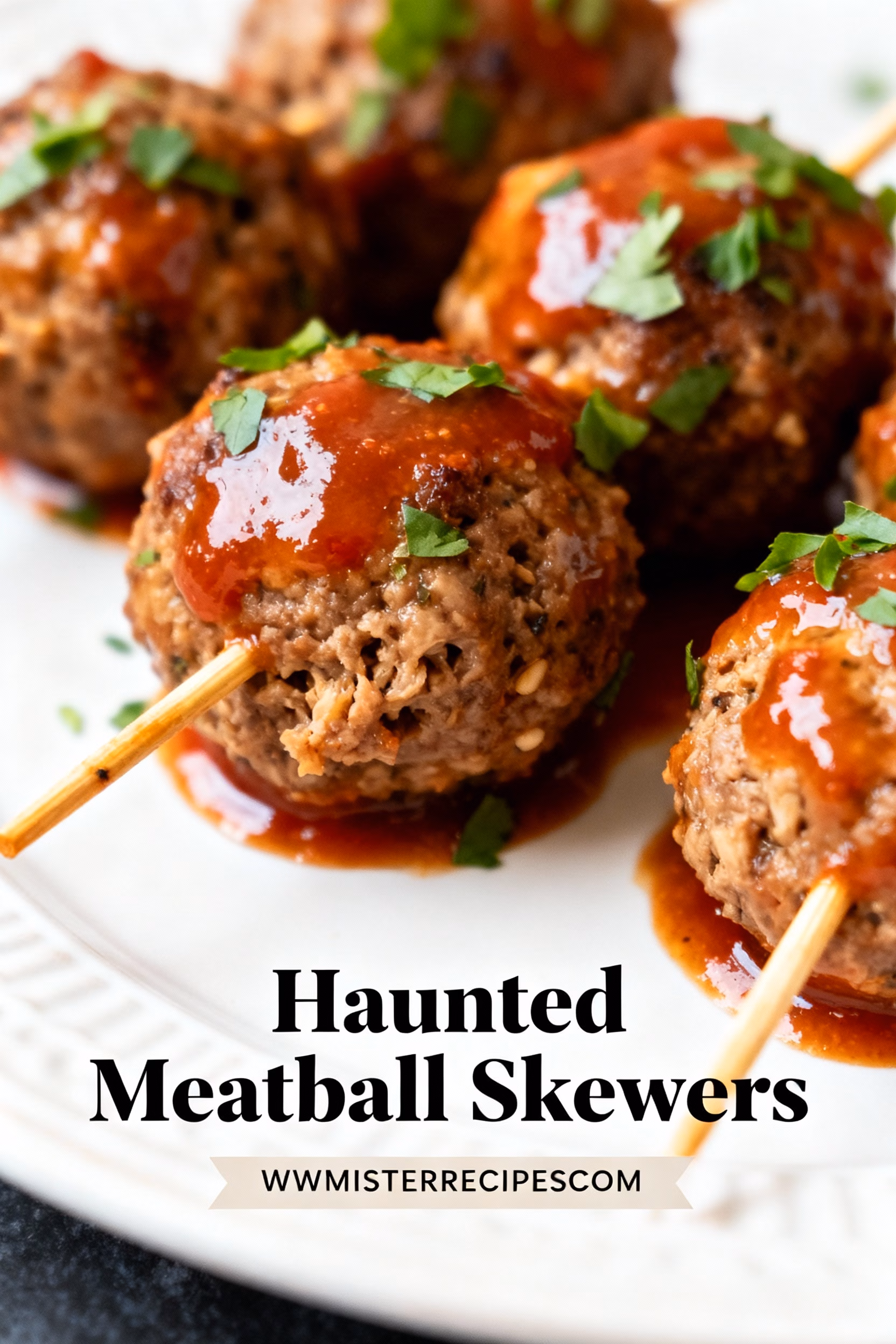 Haunted Meatball Skewers Easy Halloween Appetizer Recipe