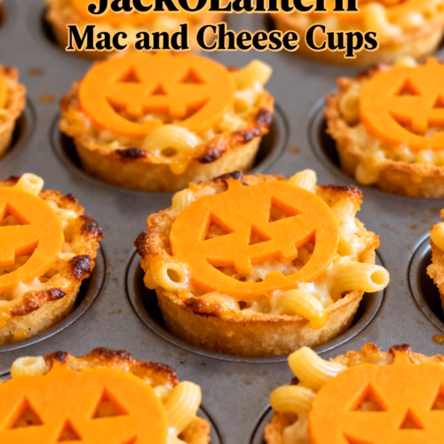 Easy Creamy Jack O Lantern Mac and Cheese Cups Perfect Fall Recipe
