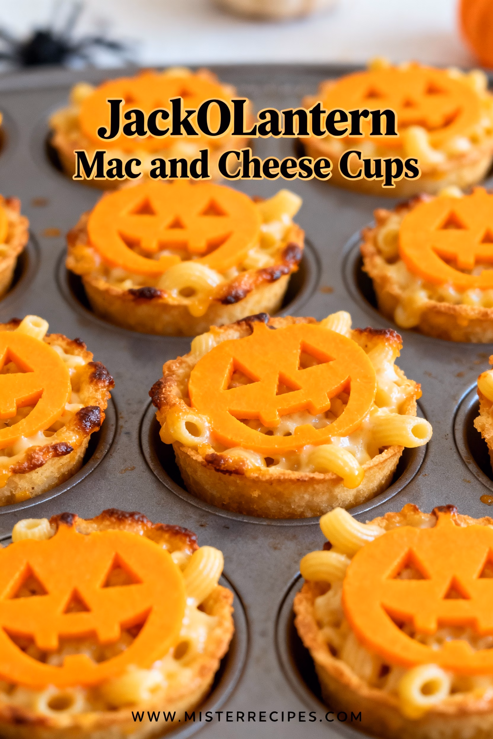 Easy Creamy Jack O Lantern Mac and Cheese Cups Perfect Fall Recipe