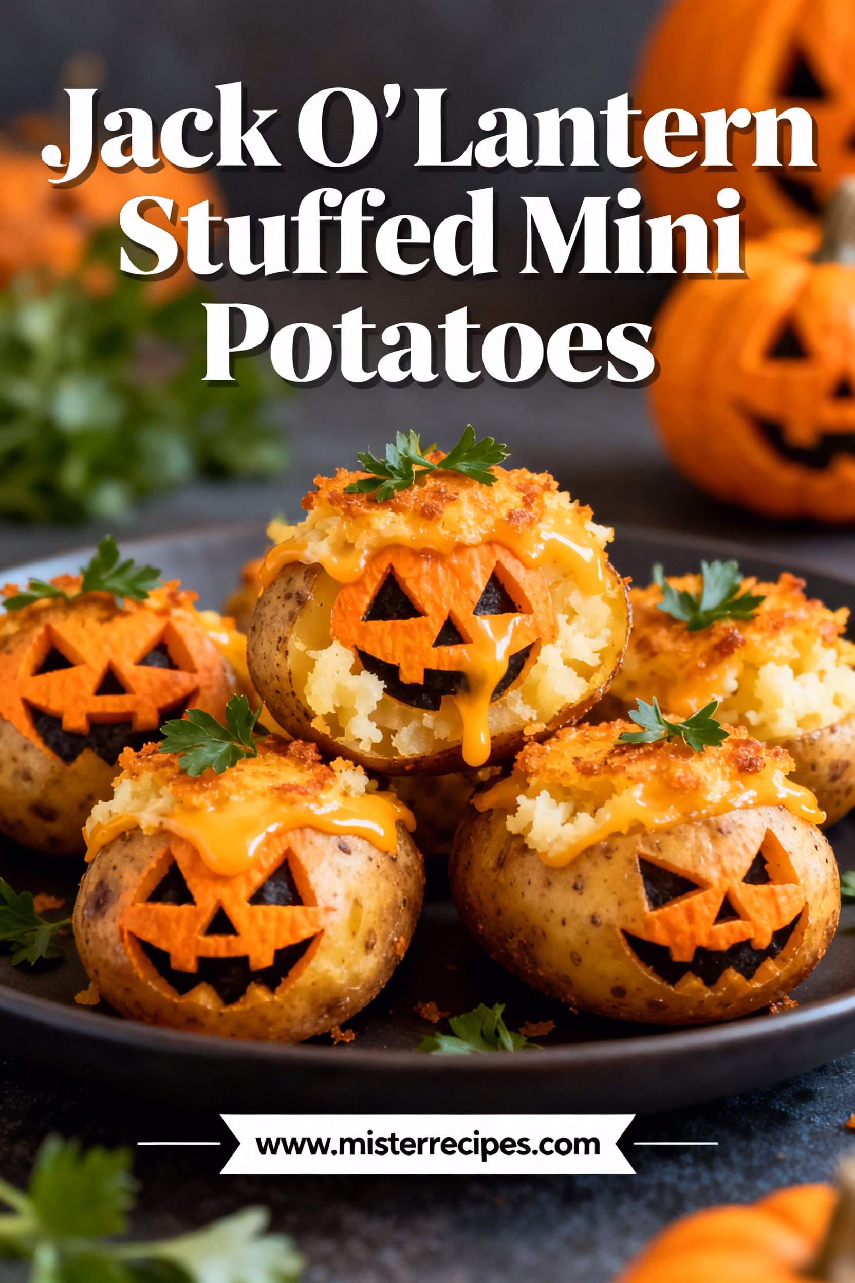 Easy Creamy Jack O Lantern Stuffed Mini Potatoes A Quick Halloween Recipe