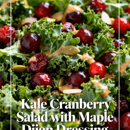 Kale & Cranberry Salad with Maple Dijon Dressing : Easy Kale Cranberry Salad with Creamy Maple Dijon Dressing