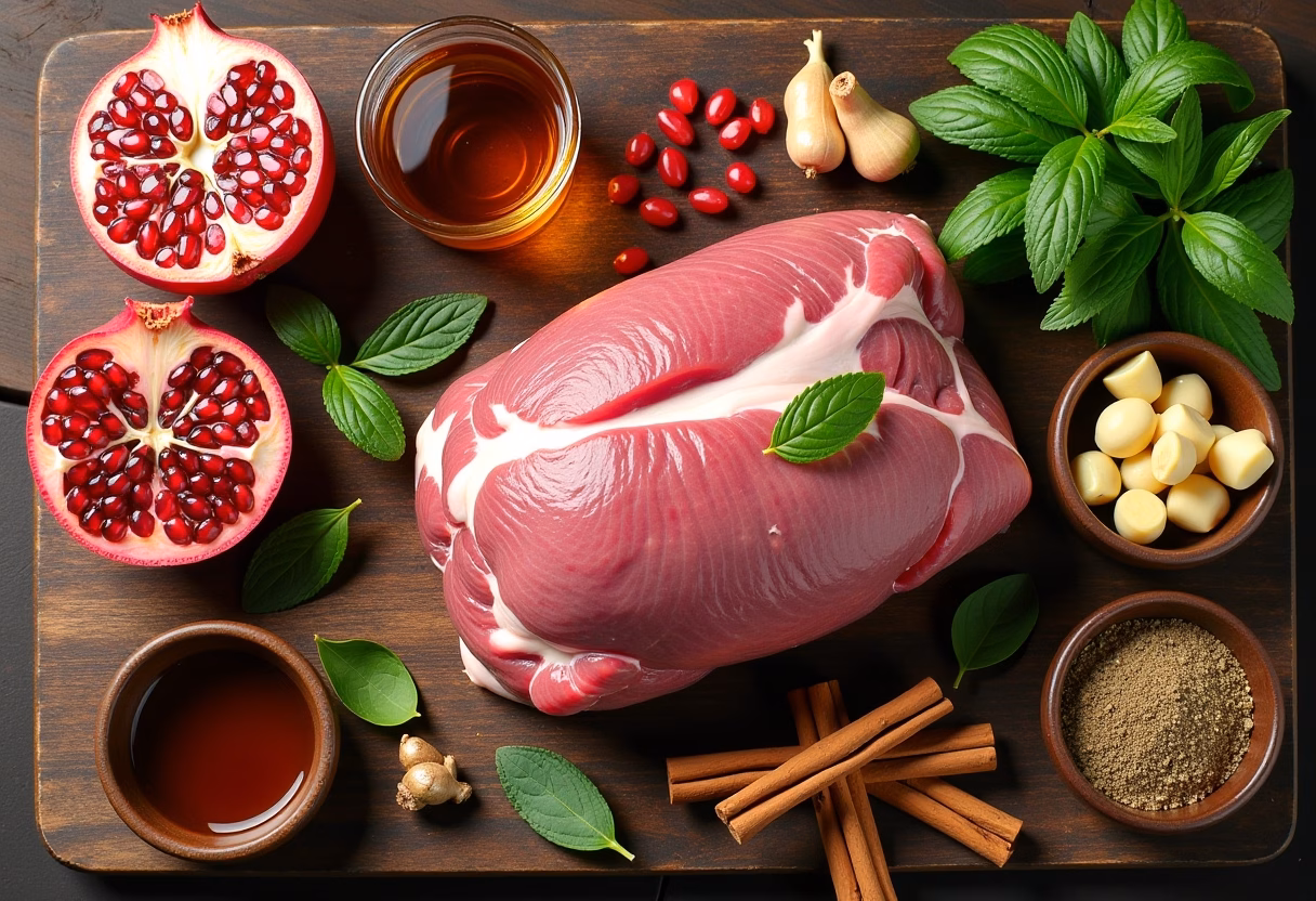 Moroccan Spiced Leg of Lamb with Pomegranate Glaze